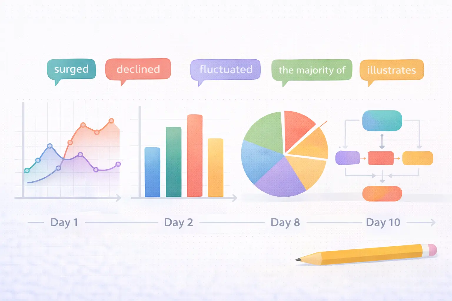 IELTS Writing Task 1 Vocabulary: Essential Words for Charts, Graphs, and Maps